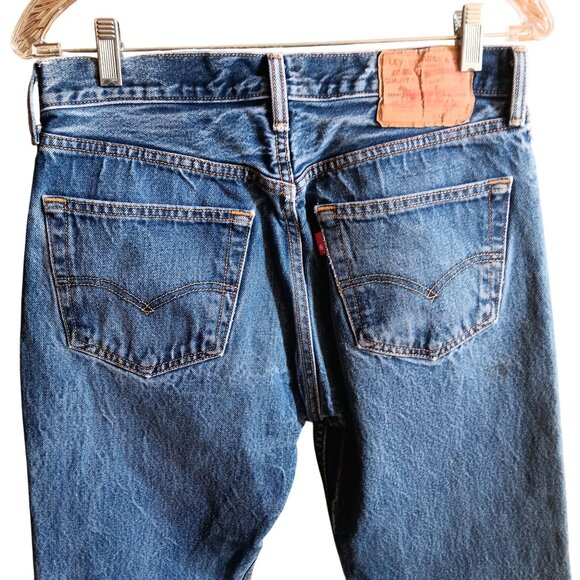 31x35 Fit Vintage Y2K Levis 501 Denim Jeans 32x38 Tag Distress Grunge Punk Fade - Picture 3 of 9
